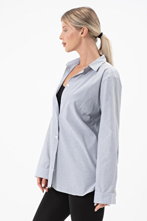 Kadın Desenli Düz Renkli Gömlek