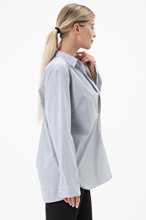 Kadın Desenli Düz Renkli Gömlek