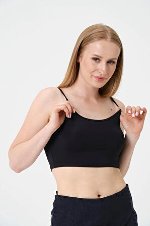 Kadın Kısa Crop Askılı Krop