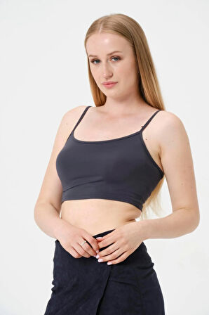 Kadın Kısa Crop Askılı Krop
