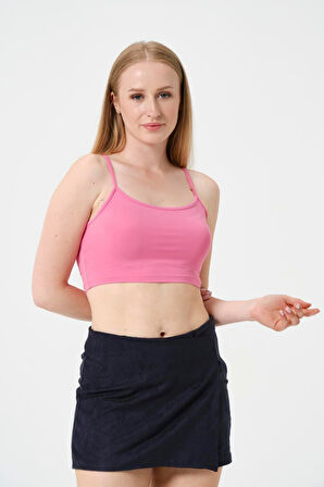 Kadın Kısa Crop Askılı Krop