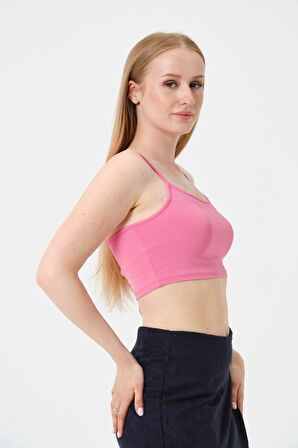 Kadın Kısa Crop Askılı Krop