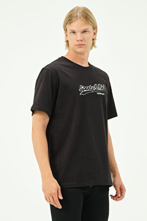 Erkek Nakış Baskılı Spor Oversize Tişört Tshirt.