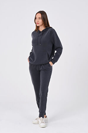 Kadın Yumuşak Kumaş Eşofman Takımı Eşofman Altı ve Sweatshirt
