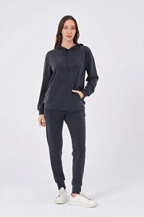 Kadın Yumuşak Kumaş Eşofman Takımı Eşofman Altı ve Sweatshirt