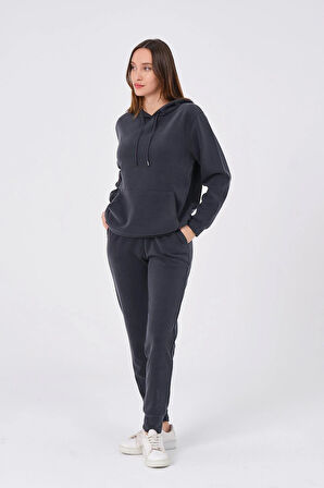 Kadın Yumuşak Kumaş Eşofman Takımı Eşofman Altı ve Sweatshirt