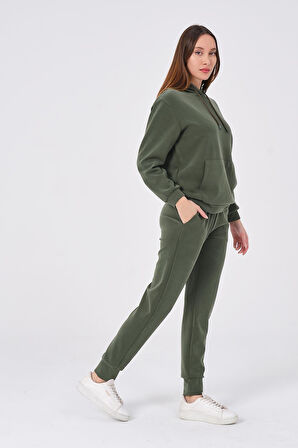 Kadın Yumuşak Kumaş Eşofman Takımı Eşofman Altı ve Sweatshirt