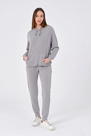 Kadın Yumuşak Kumaş Eşofman Takımı Eşofman Altı ve Sweatshirt