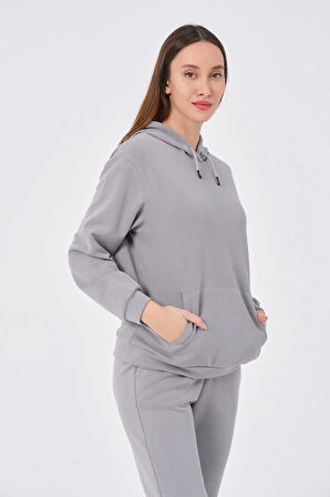 Kadın Yumuşak Kumaş Eşofman Takımı Eşofman Altı ve Sweatshirt