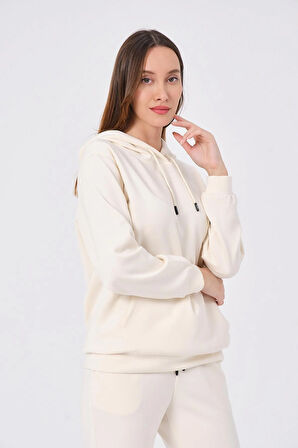 Kadın Yumuşak Kumaş Eşofman Takımı Eşofman Altı ve Sweatshirt