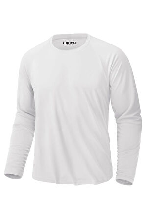 Erkek Beyaz Basic Uzun Kollu Tişört Sporcu Body T-shirt