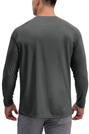 Erkek Antrasit Basic Uzun Kollu Tişört Sporcu Body T-shirt