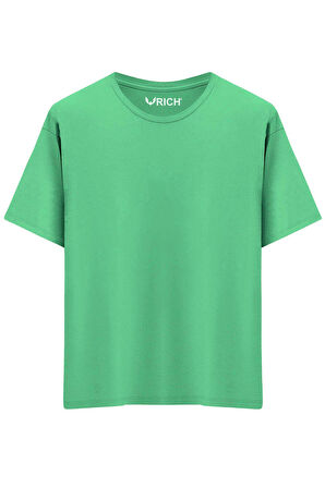 Erkek %100 Pamuk Oversize Tişört Basic Bisiklet Yaka Kısa Kollu T-Shirt