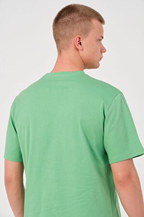 Erkek %100 Pamuk Oversize Tişört Basic Bisiklet Yaka Kısa Kollu T-Shirt