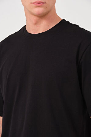 Erkek %100 Pamuk Oversize Tişört Basic Bisiklet Yaka Kısa Kollu T-Shirt