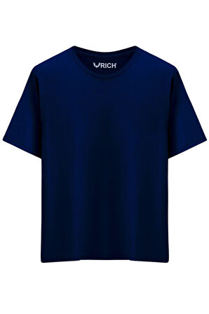 Erkek %100 Pamuk Oversize Tişört Basic Bisiklet Yaka Kısa Kollu T-Shirt