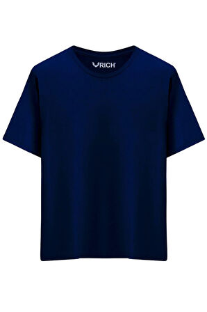 Erkek %100 Pamuk Oversize Tişört Basic Bisiklet Yaka Kısa Kollu T-Shirt