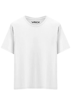 Erkek %100 Pamuk Oversize Tişört Basic Bisiklet Yaka Kısa Kollu T-Shirt