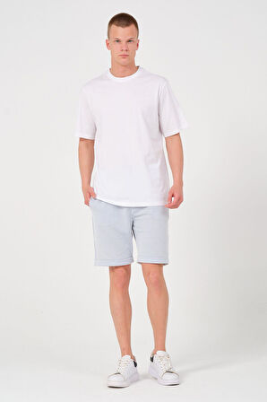 Erkek %100 Pamuk Oversize Tişört Basic Bisiklet Yaka Kısa Kollu T-Shirt