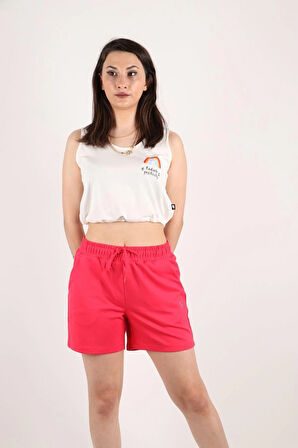 Kadın Pembe Şort Kısa Spor Şort