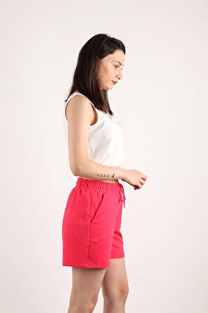 Kadın Pembe Şort Kısa Spor Şort