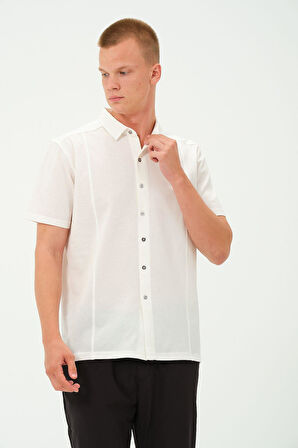 Erkek Metal Düğmeli Yazlık Kısa kollu Gömlek