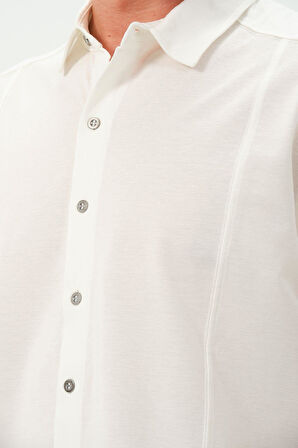 Erkek Metal Düğmeli Yazlık Kısa kollu Gömlek