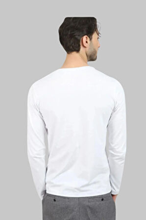 Erkek Uzun Kollu %100 Pamuk Elasten Dar Kesim Badi