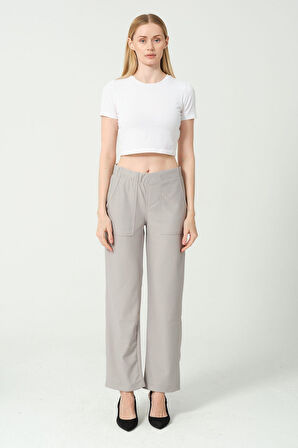 Kadın Yüksek Bel Bol Paça Pantalon