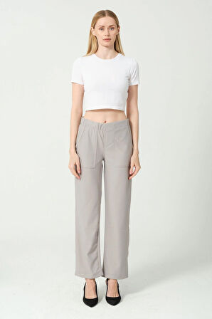 Kadın Yüksek Bel Bol Paça Pantalon