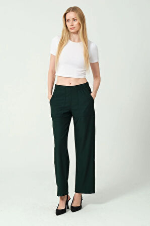 Kadın Yüksek Bel Bol Paça Pantalon