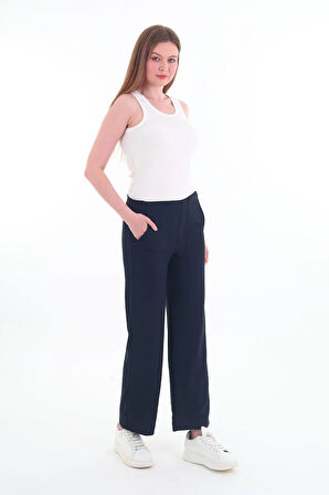 Kadın Yüksek Bel Bol Paça Pantolon