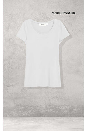 Kadın 3'lü Paket Kısa Kollu Tişört %100 Pamuklu