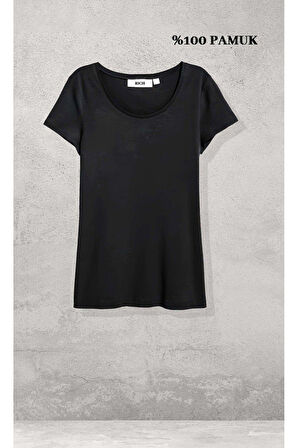 Kadın 3'lü Paket Kısa Kollu Tişört %100 Pamuklu