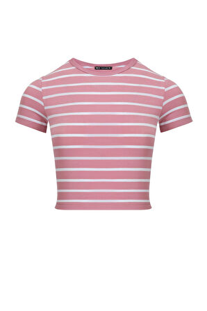 Kadın 3'lü Paket Kısa Kollu Bisiklet Yaka Crop