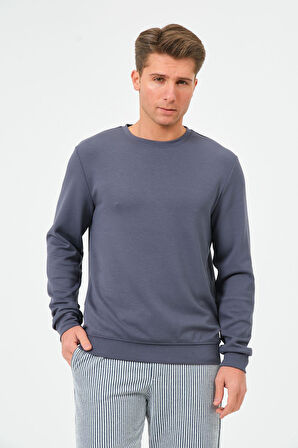 Erkek Oversize Bisiklet Yaka Sucuba Sweatshirt