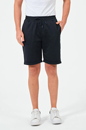 Erkek Düz Renk Regular Fit Bermuda Şort