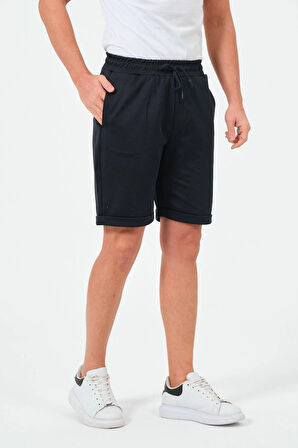 Erkek Düz Renk Regular Fit Bermuda Şort