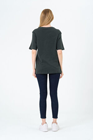 Kadın Bisiklet Yaka Kısa Kollu  Basic T-Shirt - İnterlok Kumaş