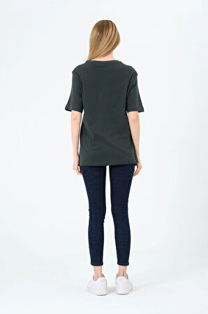 Kadın Bisiklet Yaka Kısa Kollu  Basic T-Shirt - İnterlok Kumaş