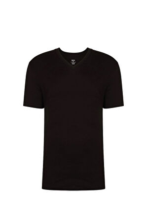 Erkek V Yaka 4'lü Paket Basic Kısa Kollu T-Shirt