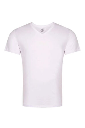 Erkek V Yaka 4'lü Paket Basic Kısa Kollu T-Shirt