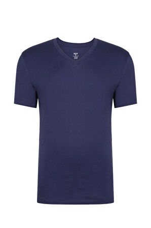 Erkek V Yaka 4'lü Paket Basic Kısa Kollu T-Shirt