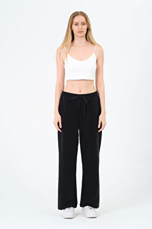 Kadın Yüksek Bel Çizgili Palazzo Pantalon