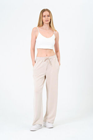 Kadın Yüksek Bel Çizgili Palazzo Pantalon