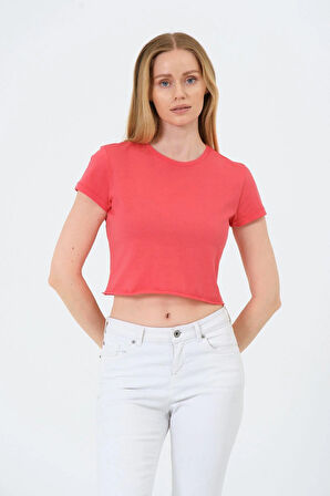 Kadın Kısa Kollu Oversize Crop