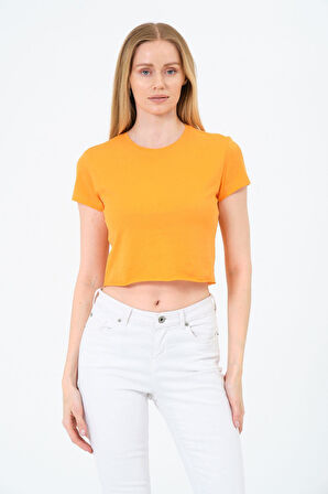 Kadın Kısa Kollu Oversize Crop