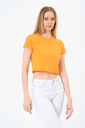 Kadın Kısa Kollu Oversize Crop