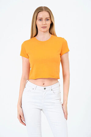 Kadın Kısa Kollu Oversize Crop