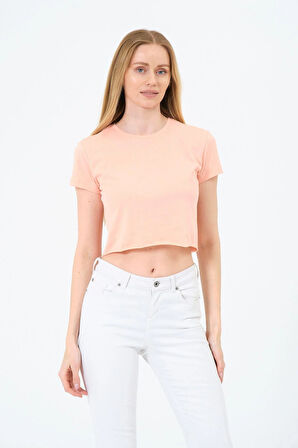 Kadın Kısa Kollu Oversize Crop